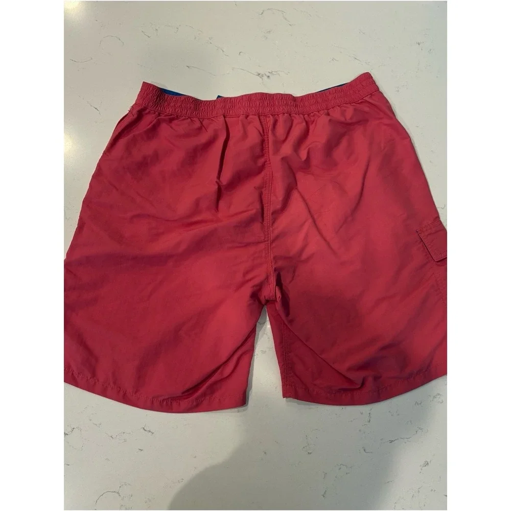 Polo by Ralph Lauren Muted Red Swim Shorts with Drawstring. Size Large